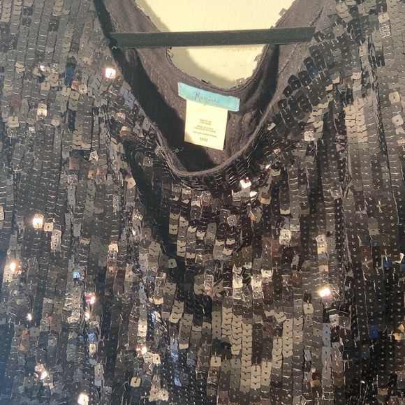 Vintage Marciano black sequin mini dress - Picture 2 of 3